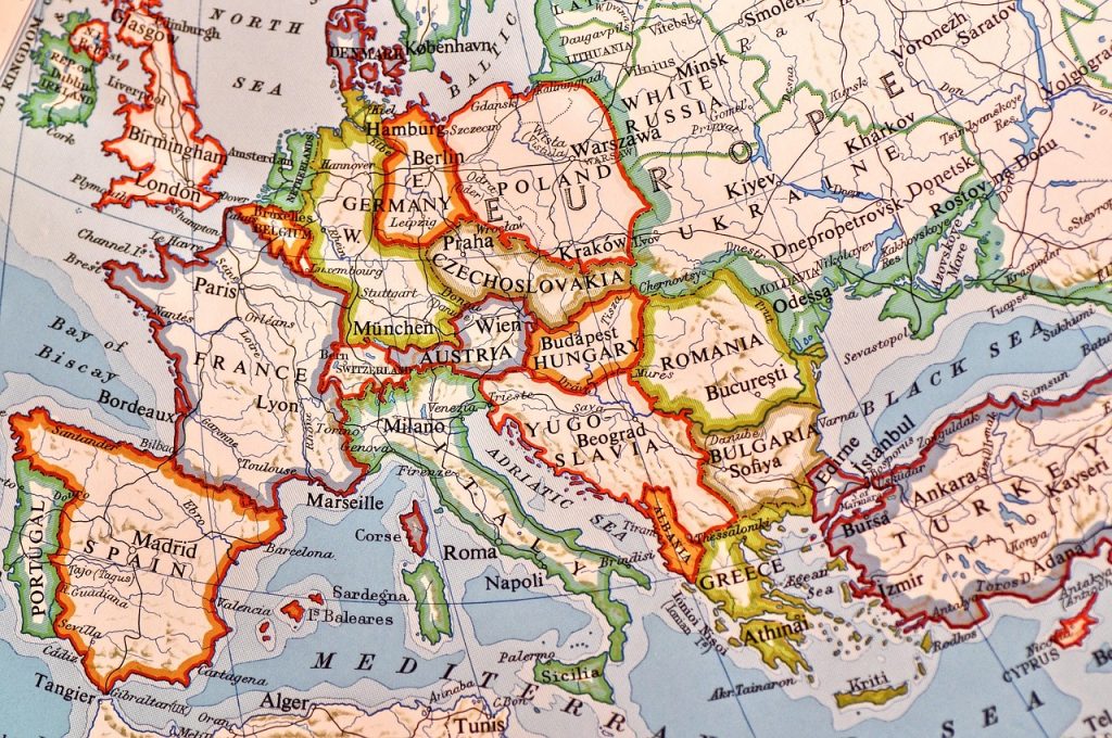 Europe, countries, map — Transitioning from Live to Online Poker
